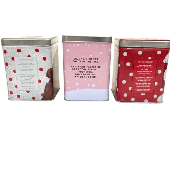 Swiss Miss Empty Hot Cocoa Mix Metal Tins With Brown Bear Polar Bear Picture - Picture 2 of 8